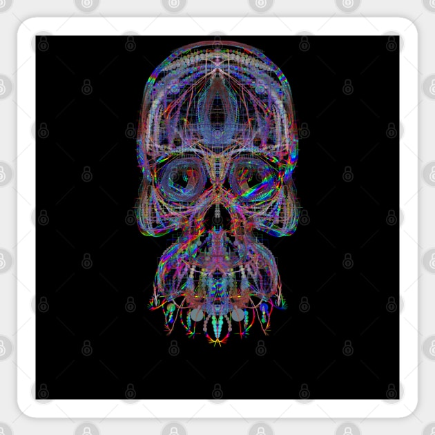 Electroluminated Skull - Hue Distortion Sticker by Boogie 72